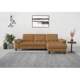 sit&more Ecksofa SIT & MORE "Westham L-Form", braun (cognac), B:275cm H:88cm T:172cm, 100% Polyester, Sofas, Ecksofa, Recamiere, mit oder ohne Bettfunktion, Bettkasten, Füße wengefarben