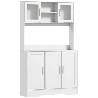 Homcom Küchenschrank Hochschrank Buffetschrank mit Arbeitsplatte 35 x 180 x 108 cm Weiß