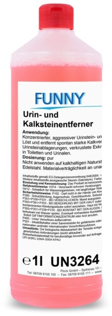 Funny Urinstein- und Kalkentferner auf Salzsäurebasis - Konzentrat -  12×1 Liter