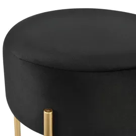 [en.casa] Sitzhocker Kungälv Baumwolle 35 x 44 x 35 cm Schwarz/Messingfarben