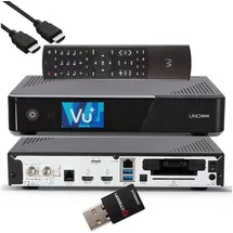 VU+ UNO 4K SE - UHD HDR 1x DVB-S2 E2 Linux Receiver + 300 Mbit WiFi Stick SAT-Receiver