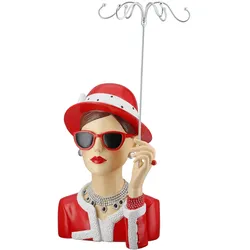Schmuck Etagere GILDE "Figur; Schmuckständer Frau Chloe rot; silberfarben H. 39,5 cm", rot (rot, silberfarben), B:22cm H:39,5cm T:16,5cm, Schmuckständer