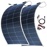 2er-Set flexible monokristalline Solarmodule mit Anderson-Adapter