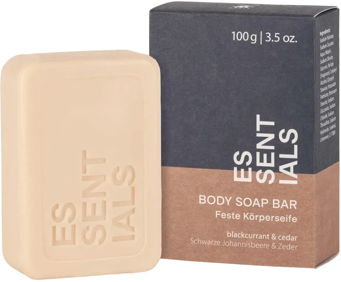 MÜHLE ESSENTIALS Feste Körperseife Schwarze Johannisbeere & Zeder 100 g