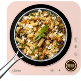 Ciarra CAPTIH1-P Induktionskochfeld 1 Platte, 2000W Induktionskochplatte Einzel mit Sicherheitsverriegelung 8 Leistungsstufen 8 Temperaturstufen 3-Stunden Timer Touch-Steuerung Rosa