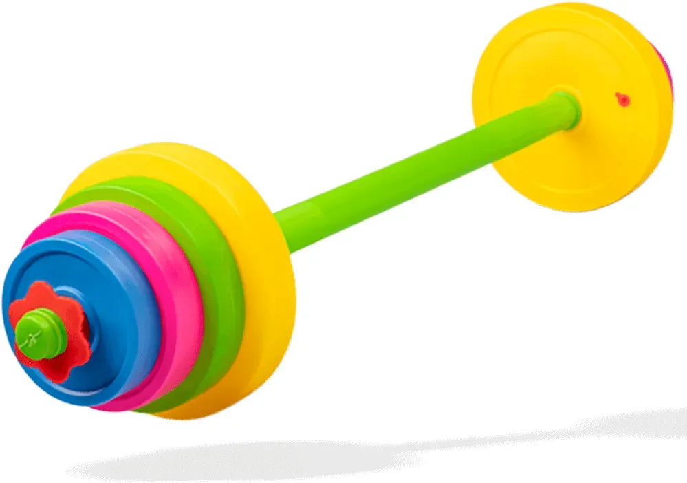 Matchu Sports Kinder Hantel - Blau, Gelb, Grün, Rosa - 81 cm - 0,64 KG - Kunststoff