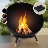 Blumfeldt - Fireball Wood kippbare Stahl-Feuerschale für Garten oder Terrasse ø 66 cm