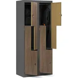 Jan Nowak Z02 Spind Umkleideschrank 185 x 80 x 45 cm Anthrazit/Nussbaum