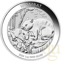 1 Unze Silbermünze Australien Wombat 2024