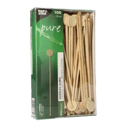 Papstar Pure Coin Bambus Getränke-Quirle, 18 cm 88232 , 1 Karton = 10 Packungen à 100 Stück