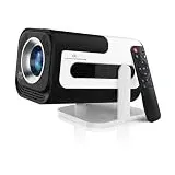 Mini Beamer Unterstützt 4K 1080P, Smart Tragbarer Projector WiFi 6 BT 5, Mini Projektor Automatische Trapezialkorrektur,180° Drehung Beamer Heimkino Outdoor für HDMI/Android/iOS/Laptop/Handy