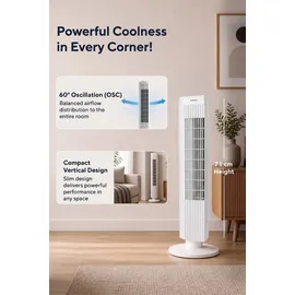Opviq Kumtel Standventilator 74,5 cm Standventilator Weiß