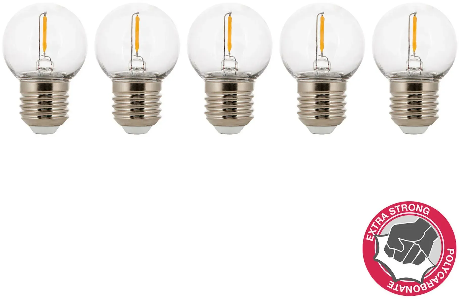 Bailey | 5x LED-Kugellampe | Große Fassung E27 | 1W