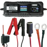 LODCHAMP LODCHAMP, 10A/5A Intelligentes Batterieladegerät, 12V/24V KFZ/LKW Ladegerät, Erhaltungsladegerät mit Desulfator und Komfortstecker, Polklemmen und Ringösenkabel