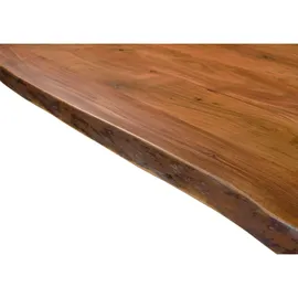 MASSIVMOEBEL24.DE Baumtisch 220 x 76 x 100 cm natur lackiert/anthrazit matt