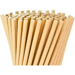 WISEFOOD 100 Strohhalme - Papier Strohhalme Ø8x245mm kraft - Trinkhalm Pappe