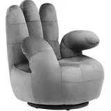 vente-unique Fingersessel drehbar Samt 82 x 89 x 78 cm Anthrazit mit Kissen