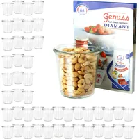 Mambocat 48er Set Weck Sturzgläser 290ml hoch, 1/5L Gläser