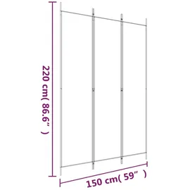 vidaXL Paravent Weiß 150x220 cm Stoff