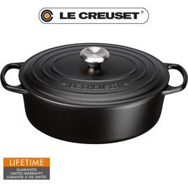 Le Creuset Signature Bräter 27 cm oval schwarz glänzend