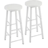 Woltu Barhocker Bistrohocker Tresenhocker Barstuhl, aus Stabilem Stahl, Stizfläche Aus Mdf, Weiß