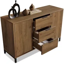 stilvora Kommode 120 x 76 x 40 cm Dunkle Eiche / Braun