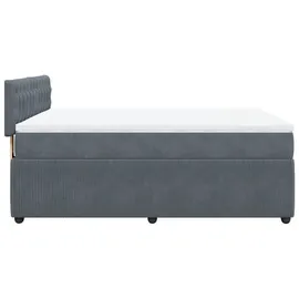 vidaXL Boxspringbett 140 x 200 cm Dunkelgrau
