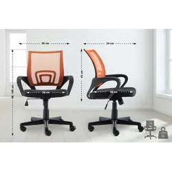 DELUKE® Bürostuhl PARIS - 88x56x54, Orange | Kunstleder | Kunststoff Gestell | ergonomische Bürostühle Homeoffice Stuhl mit Rollen