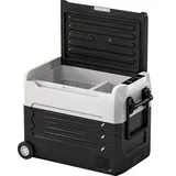 Outsunny Kompressor Kühlbox 50L -20°C-20°C Elektrische Kühlbox mit Dual-Zone Temperaturregelung APP LED Batterieschutz Klappgriff, 12/24V DC&110-230V AC Tragbar Auto Kühlschrank Camping Gefrierbox   Aosom