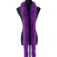 2m Federboa Truthahnfedern Boa,Flauschige Plüsch-Feder Boa Federstola Federschal Federgirlande für Weihnachtsbaum Hochzeit Basteln Burlesque Karneval Party 20er Jahre Kostüm Deko,ca. 20g Dunkelviolett