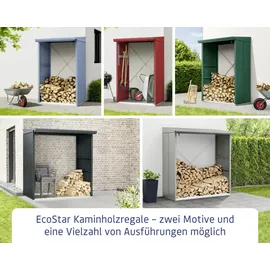EcoStar Kaminholzregal Trend-V Typ 1 taubenblau