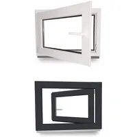 Kellerfenster - Kunststoff - Fenster - innen weiß/außen anthrazit - BxH: 120 x 40 cm - 1200 x 400 mm - DIN Links - 2 fach Verglasung - 60 mm Profil