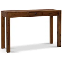 FineBuy Schreibtisch FineBuy Bürotisch 118 cm Sheesham Massivholz Laptoptisch Schublade