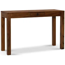 FineBuy Schreibtisch FineBuy Bürotisch 118 cm Sheesham Massivholz Laptoptisch Schublade