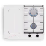 Klarstein MultiChef 4 Induktionskochfeld Mit Gaskochfeld - 2 Gas- & 2 Induktionszonen, Flexzone, Schieberegler, Stop&Go, Timer, 7 Kw, Weiß, 58,5 C... - Weiß