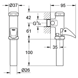 Grohe DAL-Automatic-WC-Spüler 3/4", ohne Vorabsperrung, chrom