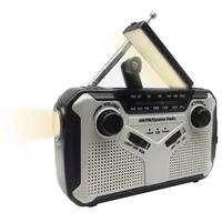 yozhiqu Outdoor-Handkurbel, digitales FM-AM-Radio, Solarradio, Taschenlampe Radio grau
