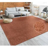 Paco Home Teppich »Porto 890«, rechteckig, 13 mm Höhe, Kurzflor, Uni-Farben, ideal im Wohnzimmer & Schlafzimmer braun