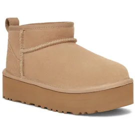 UGG Australia UGG KIDS' CLASSIC ULTRA MINI PLATFORM Schlupfboots, Plateaustiefel, Boots, Winterboots mit Plateau beige 31 EU (13 US)