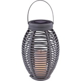 GLOBO LED Rattan Solarlaterne 35 cm grau