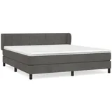 vidaXL Boxspringbett mit Matratze Dunkelgrau 160x200 cm Samt