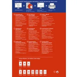 Avery Zweckform Namensetiketten, 80x50mm, ablösbar, weiß, 20 Blatt (200 Etiketten)