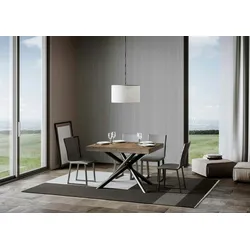 Ausziehbarer Tisch 90x140/244 cm Famas Walnuss Anthrazit Gestell
