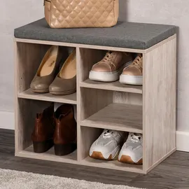 KESPER Schuhschrank mit Sitzkissen 51,5 x 48 x 29,5 cm weiß gekälkt