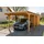 SKANHOLZ Emsland Flachdach Carport 3,40 x 8,46 m eiche hell inkl. Abstellraum