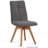 58 aufm Kessel Esszimmerstuhl Küchenstuhl drehbar (2er-Set) Dorea 47x92x60 Eiche geölt/Rosewood (Lieferung bis Verwendungsstelle, 8 St), Stabiles Gestell aus Massivholz pflegeleichter Bezug aus Microfaser grau