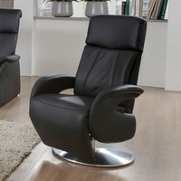 Drehsessel Sessel Relaxsessel Fernsehsessel Adair Style in Echtleder schwarz