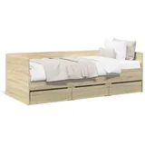 vidaXL Tagesbett mit Schubladen ohne Matratze Sonoma-Eiche 75x190 cm