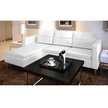 vidaXL Modulsofa 3-Sitzer Kunstleder Weiß