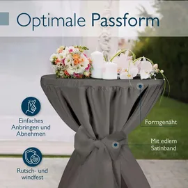 Beautissu Stehtischhusse Premium Anthrazit Ø 60-65 cm